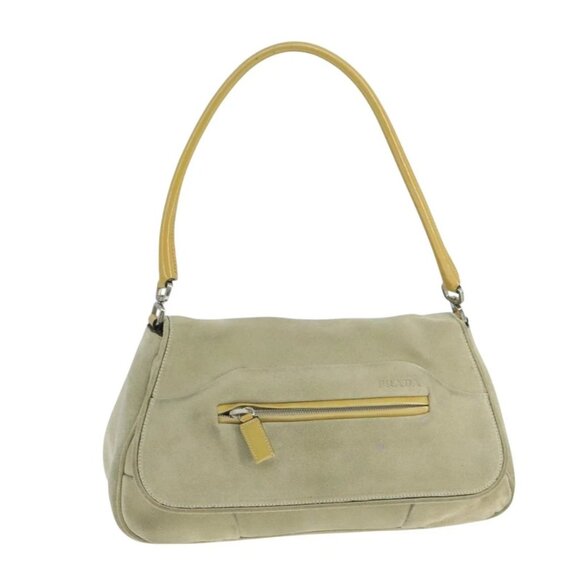 PRADA Shoulder Bag Suede Beige Auth ep7061 - Picture 1 of 16